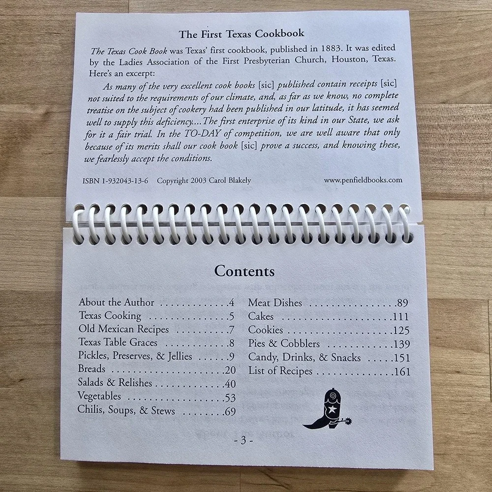 Tales From Texas Tables Recipes &‎ More Cookbook Carol Blakely Spiral Bound 2003